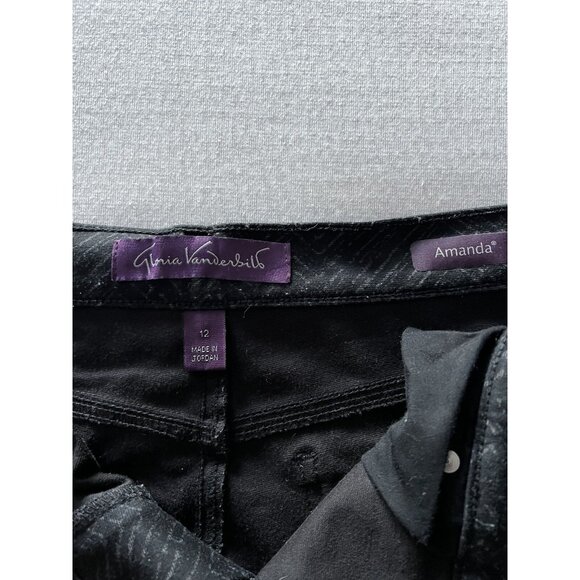 Gloria Vanderbilt Amanda Black Patterned Stretch Pants Size 12 - Picture 3 of 6